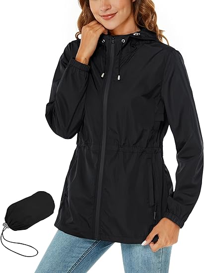 Packable hooded rain jacket deals