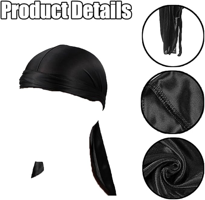 1 Pcs Silky Cap, Velvet Durag for Men and Women - Perfect for 360 Waves, Dreadlocks and, Premium Velvet for Headwrap, Ultra - Soft, Accessory(Black) - Fashion Headbands - British D'sire