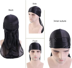 1 Pcs Silky Cap, Velvet Durag for Men and Women - Perfect for 360 Waves, Dreadlocks and, Premium Velvet for Headwrap, Ultra - Soft, Accessory(Black) - Fashion Headbands - British D'sire