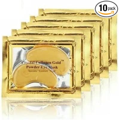 10 Pair Crystal Collagen 24k Gold Under Eye Gel Pad Face Mask Anti Aging Wrinkle Gel Under Eye Patches, Vegan Cruelty-Free Self Care - British D'sire