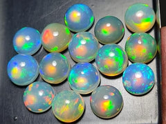 10mm Ethiopian Black Opal,3Pcs Cabochon AAA Quality Ethiopian Black Opal,3Pcs ROUND Cabochon Ethiopian Opal Cabochon Natural welo opal multi fire opal loose Gemstone for Jewelry Making - Gemstones - British D'sire