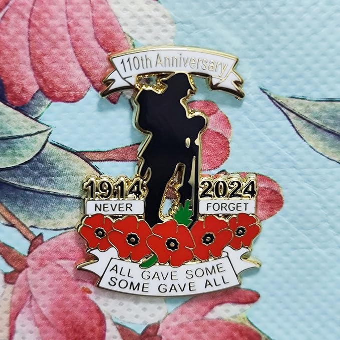 110th Anniversary Red Poppy Badges Pins Military Army Veteran Solider Never Forget Remembrance Day Brooch - Brooches & Pins - British D'sire