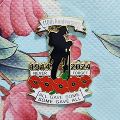 110th Anniversary Red Poppy Badges Pins Military Army Veteran Solider Never Forget Remembrance Day Brooch - Brooches & Pins - British D'sire