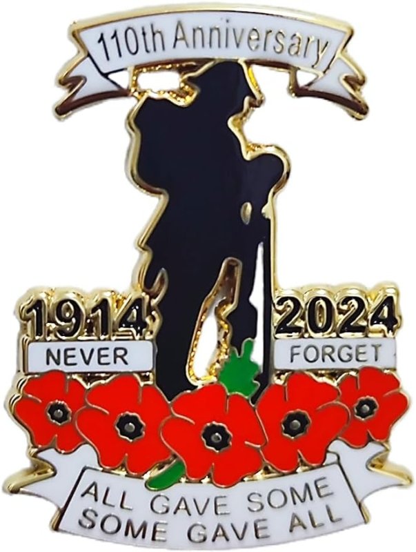 110th Anniversary Red Poppy Badges Pins Military Army Veteran Solider Never Forget Remembrance Day Brooch - Brooches & Pins - British D'sire