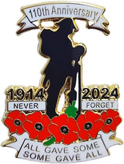 110th Anniversary Red Poppy Badges Pins Military Army Veteran Solider Never Forget Remembrance Day Brooch - Brooches & Pins - British D'sire