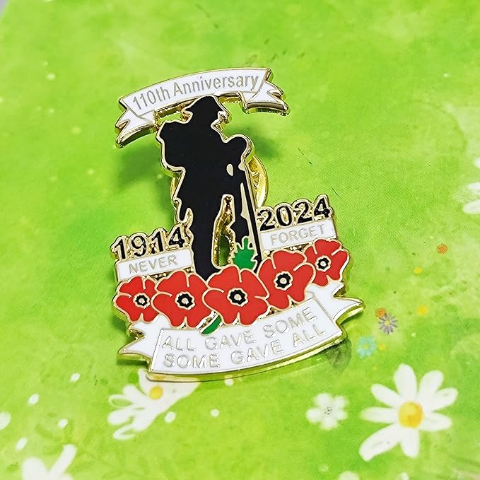 110th Anniversary Red Poppy Badges Pins Military Army Veteran Solider Never Forget Remembrance Day Brooch - Brooches & Pins - British D'sire