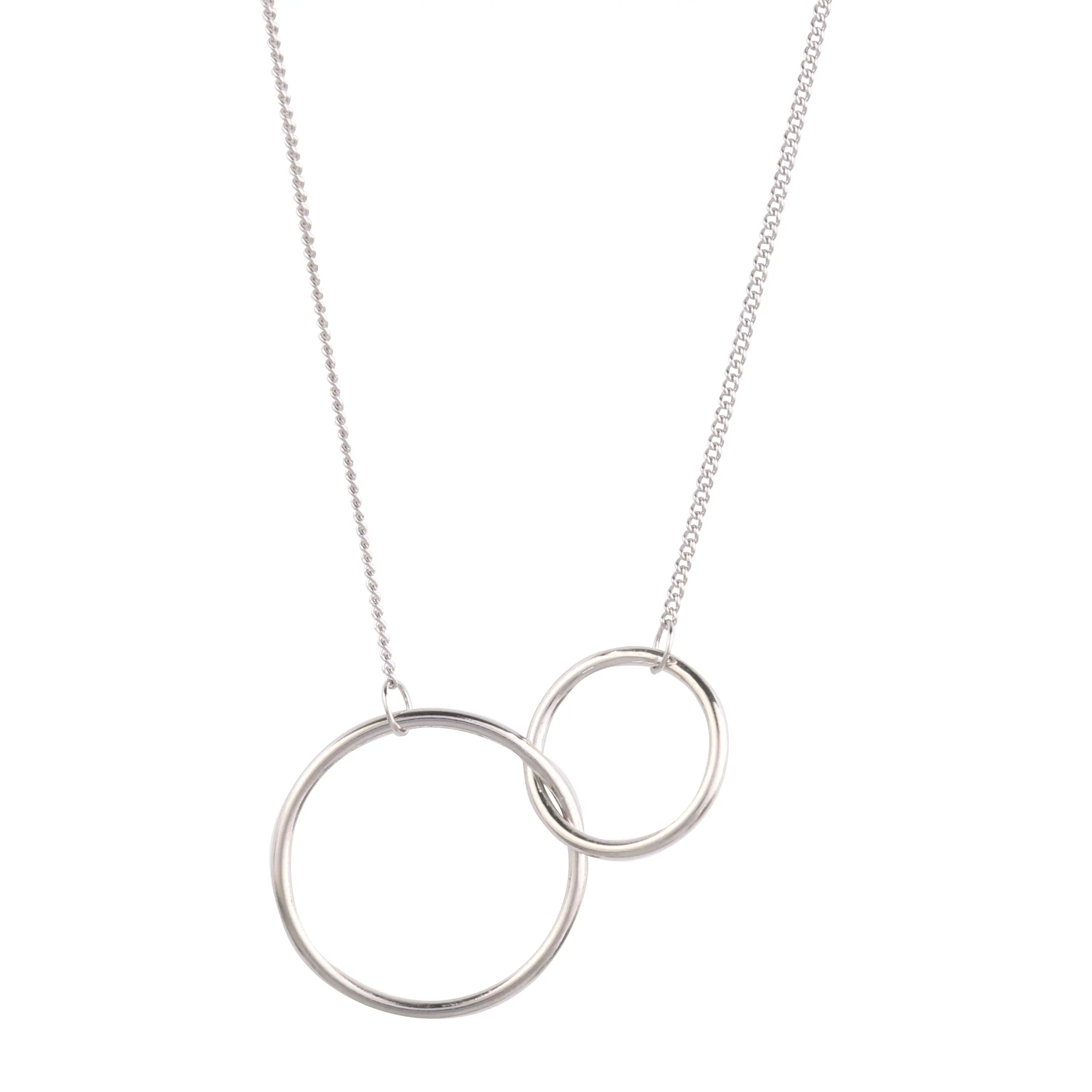 Two Circle Interlocking Pendant Necklace Nichestar