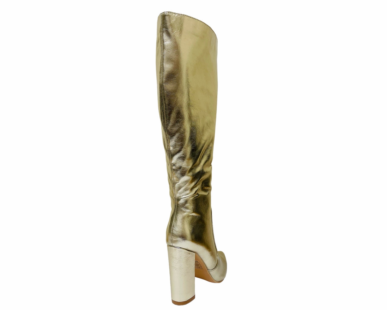 Women's Leather Look Metallic Knee High Boots