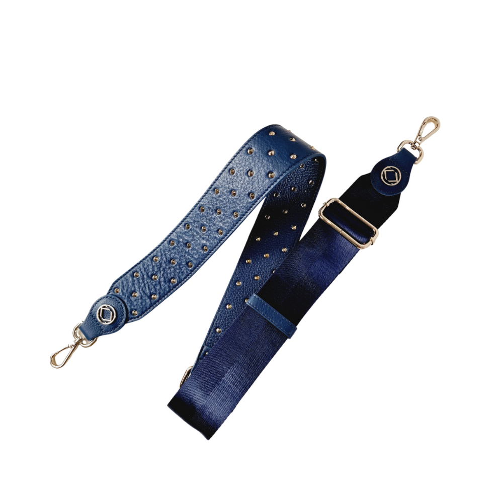 Stevie Studded Denim Leather Strap