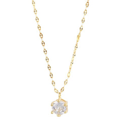 14K Gold Plated Solitaire Necklace - Jewelry - British D'sire