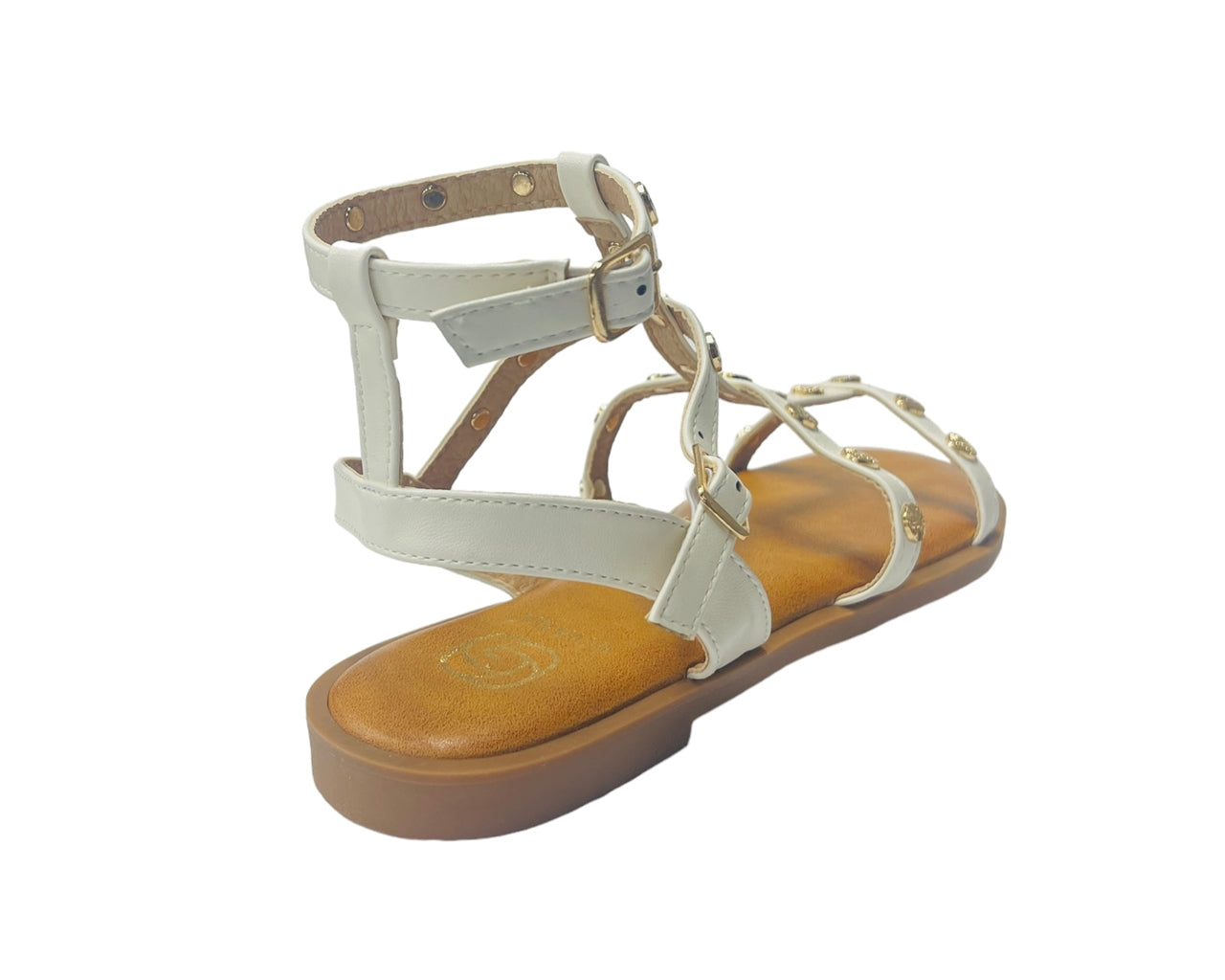 Flat Studded Gladiator Buckle Sandals