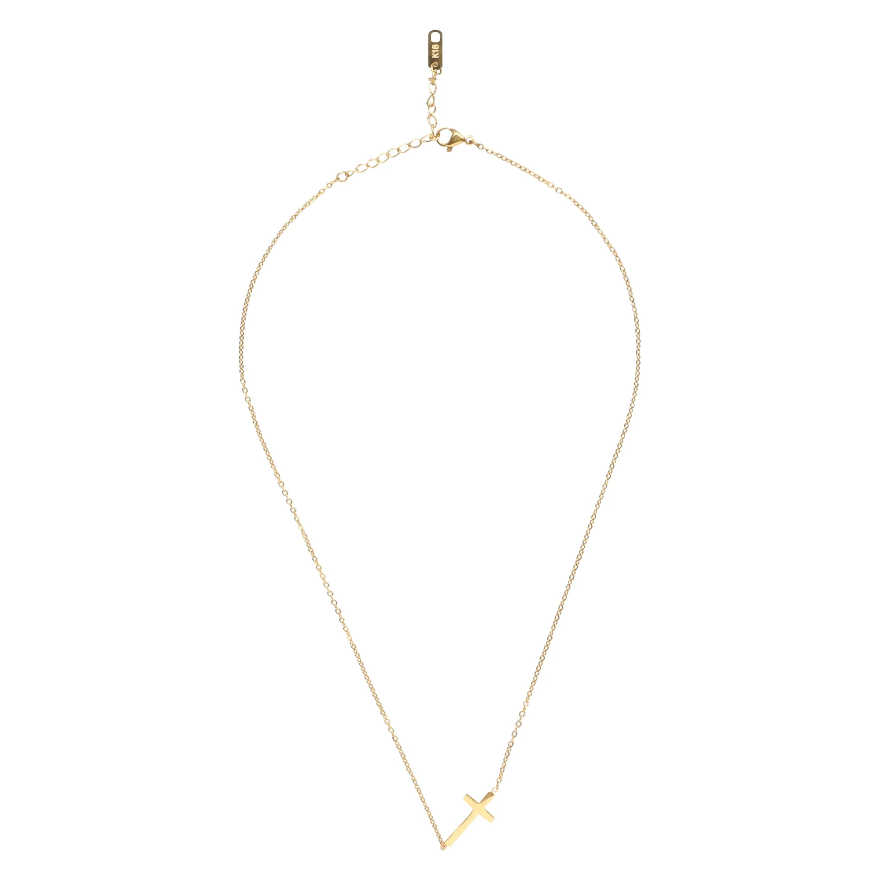 14K gold necklace | Gold Plated Cross Pendant Necklace Nichestar