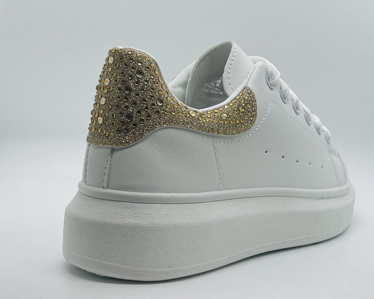 Women's Crystal Chunky Sole Lace Up Trainers