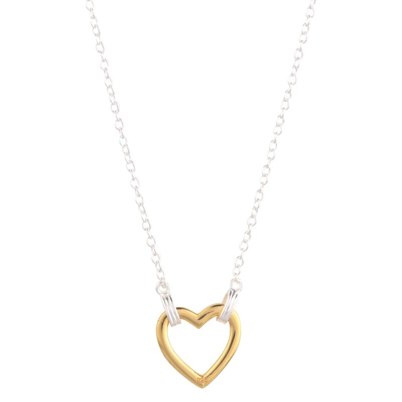 18K Gold Plated Heart Pendant Necklace - Jewelry - British D'sire