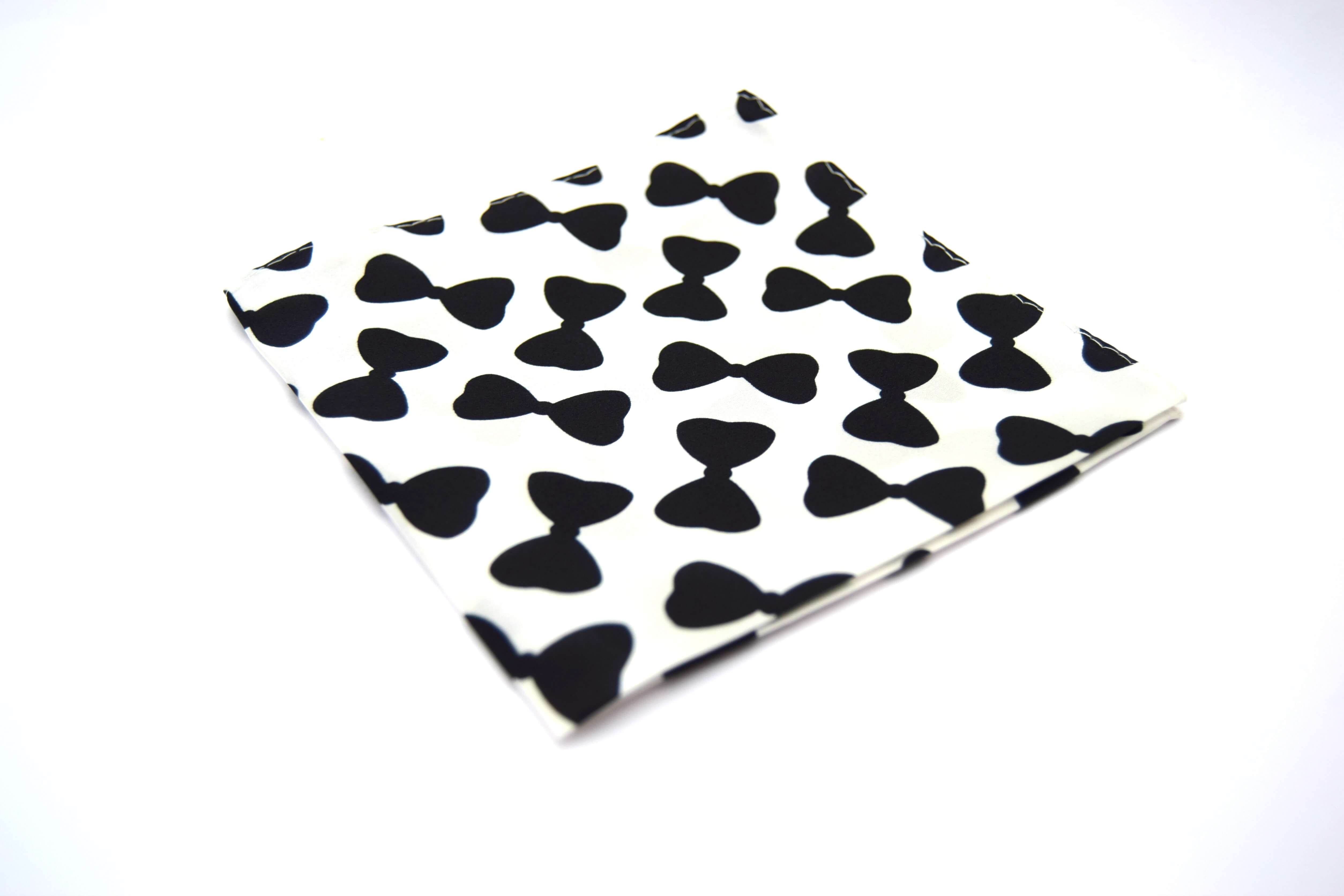 Black and White Silk Pocket Square