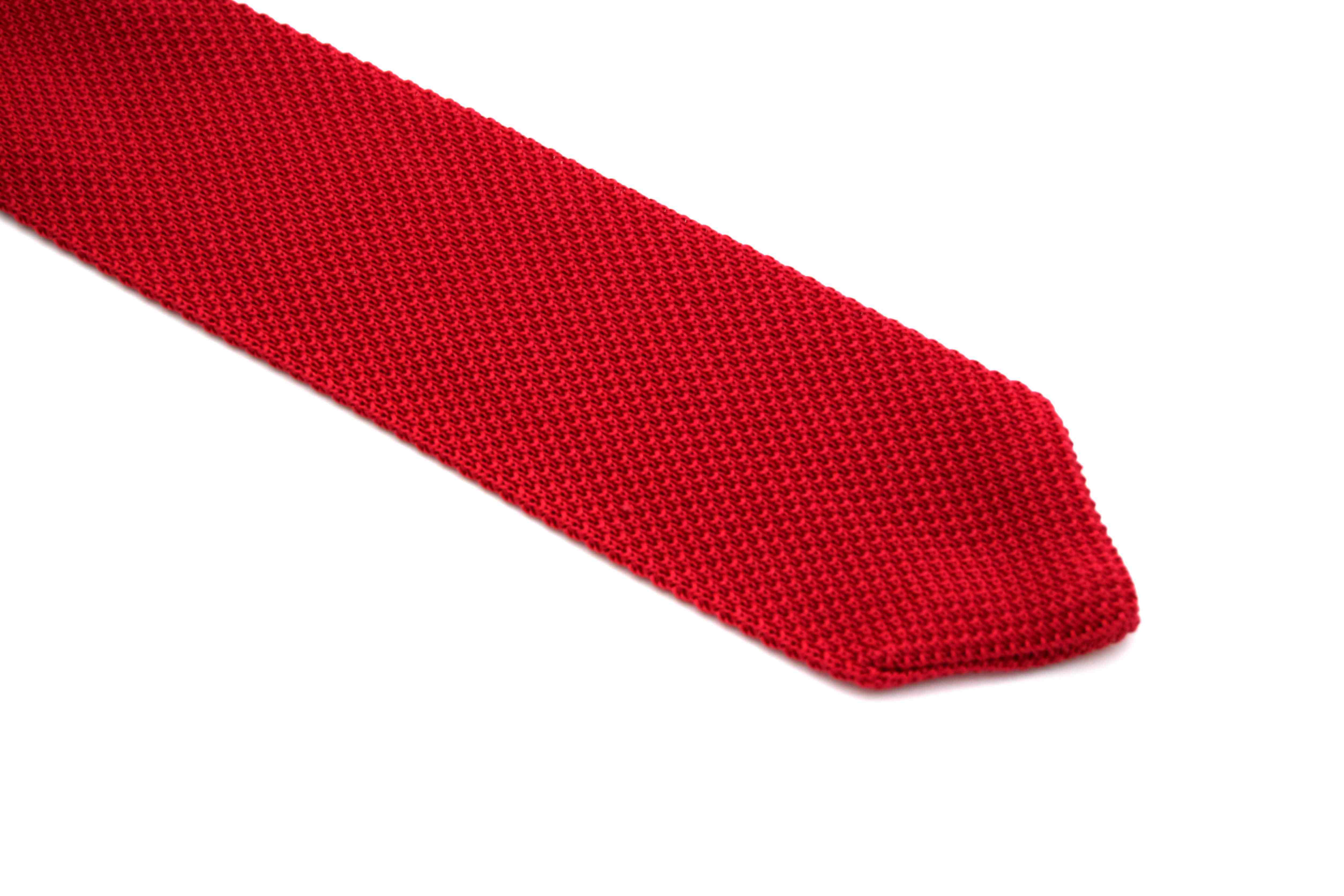 Red Knitted Silk Tie