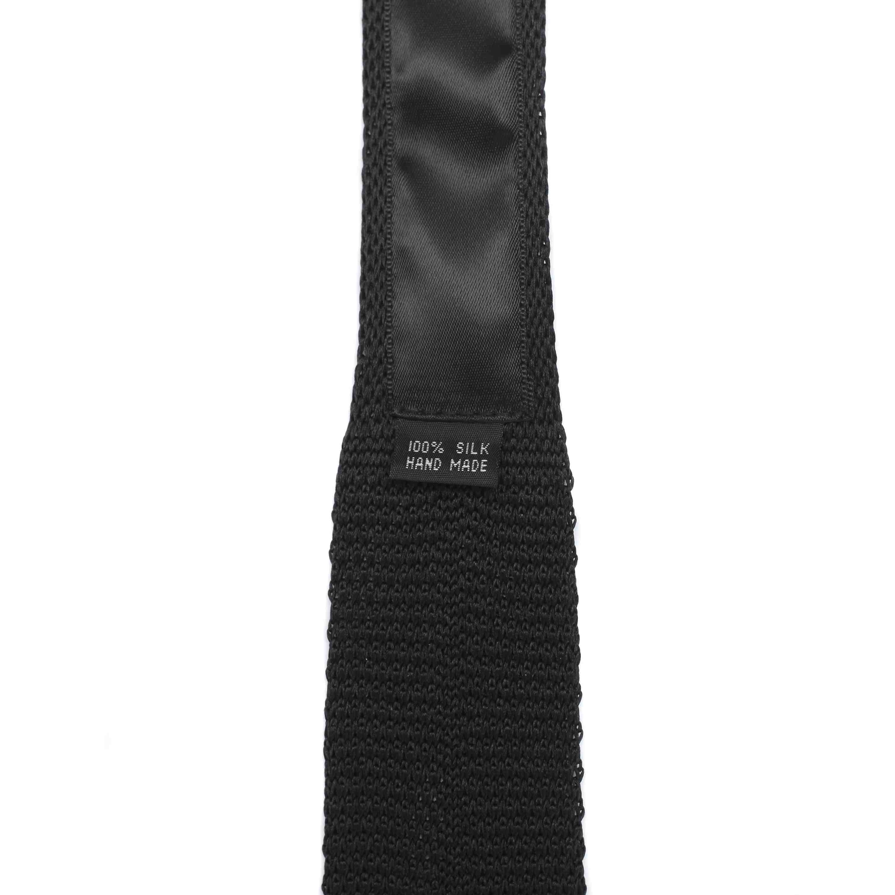 Black Knitted Silk Tie