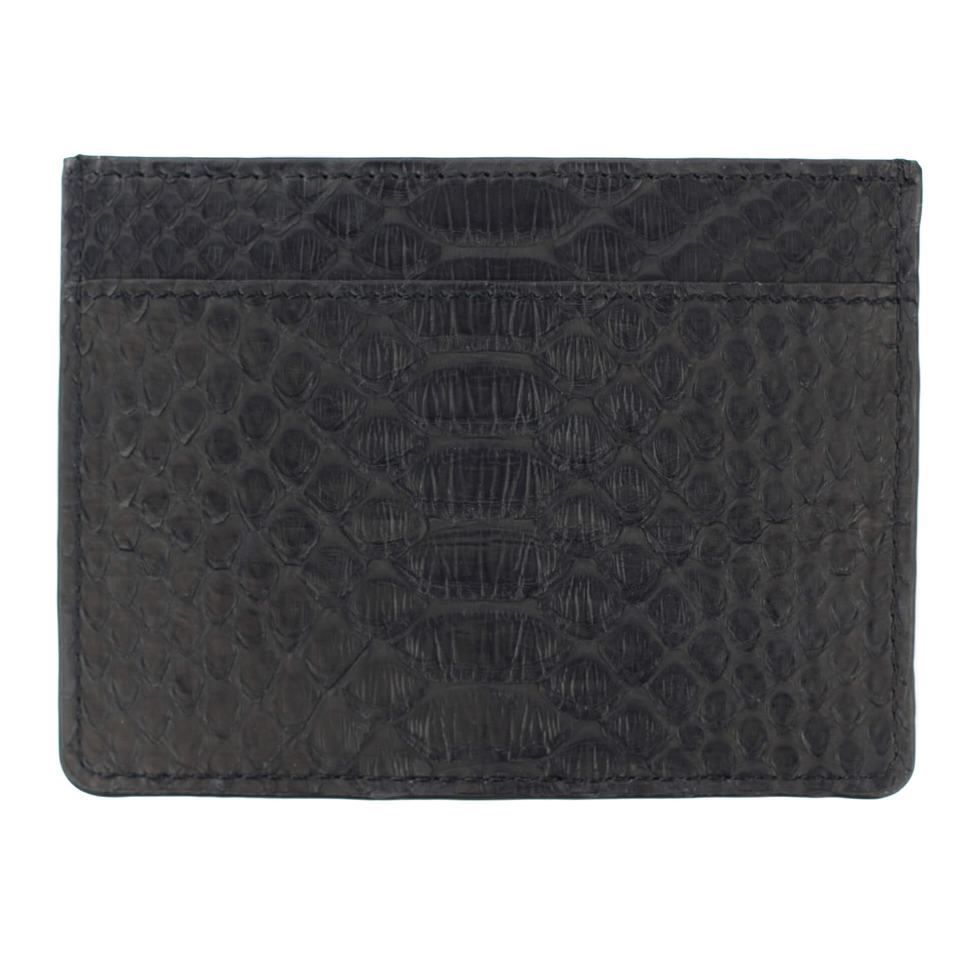 Black Python Leather Card Holder