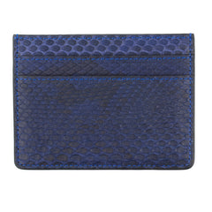 Navy Python Leather Card Holder