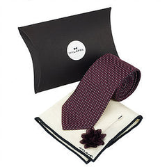 Burgundy Spotted Silk Tie Set