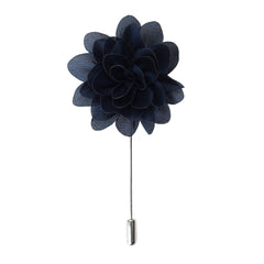 Amour Flower Lapel Pin, Navy