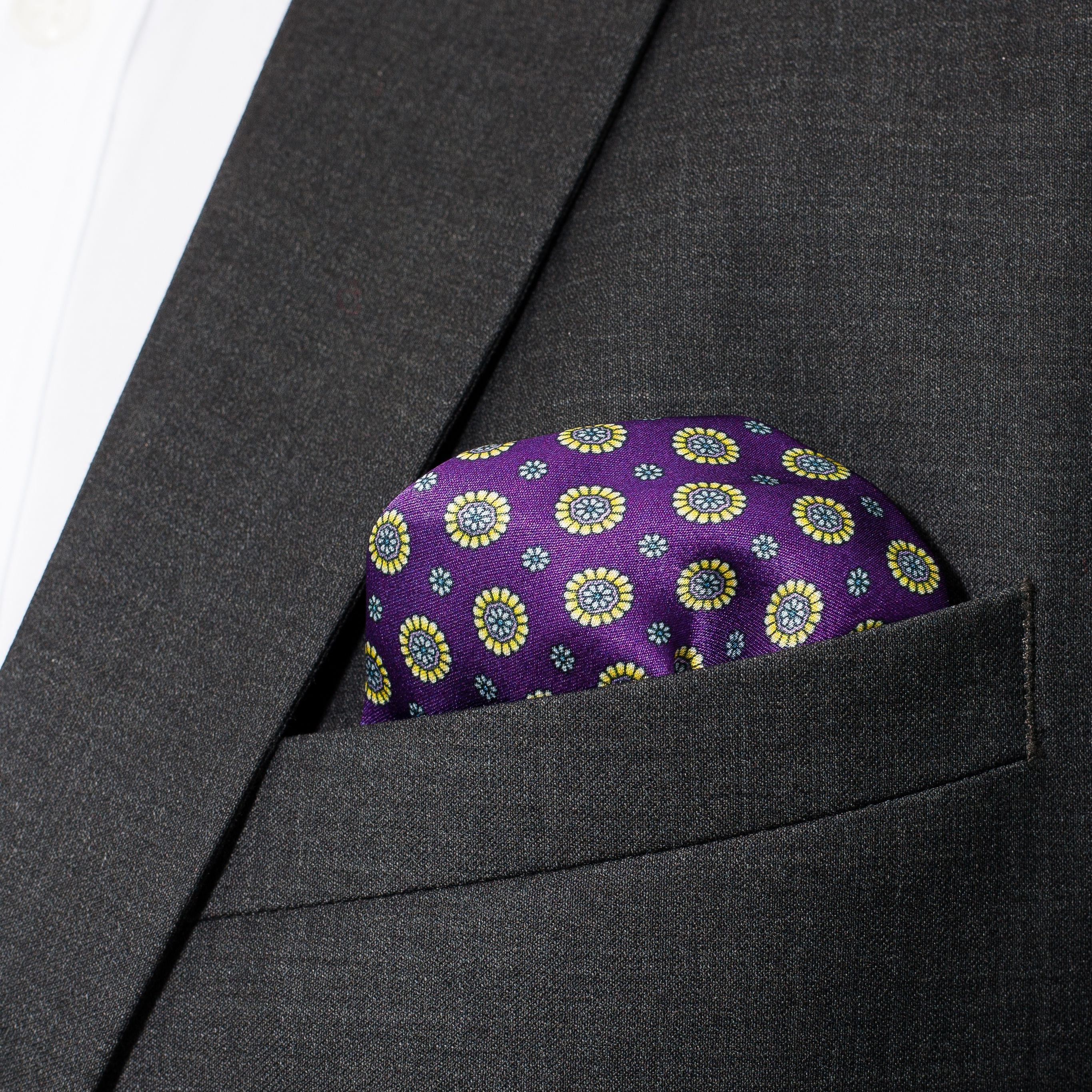 Purple Silk Pocket Square