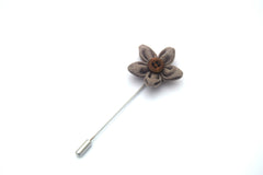 Daisy Button Lapel Pin, Sandy Brown