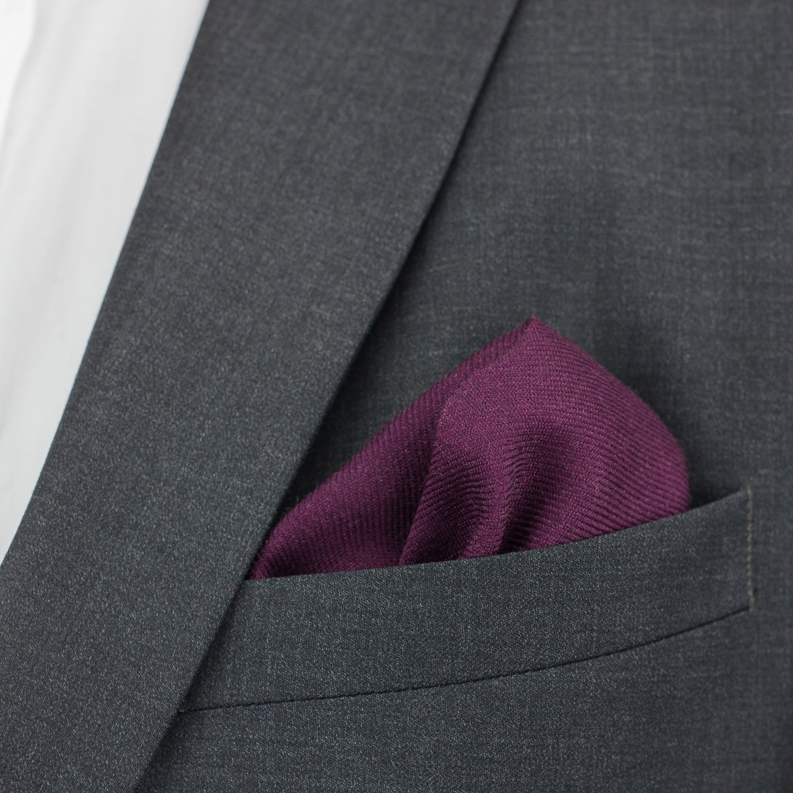 Burgundy Wool Pocket Square