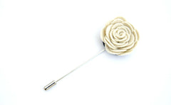 Felt Rose Lapel Pin, Cream