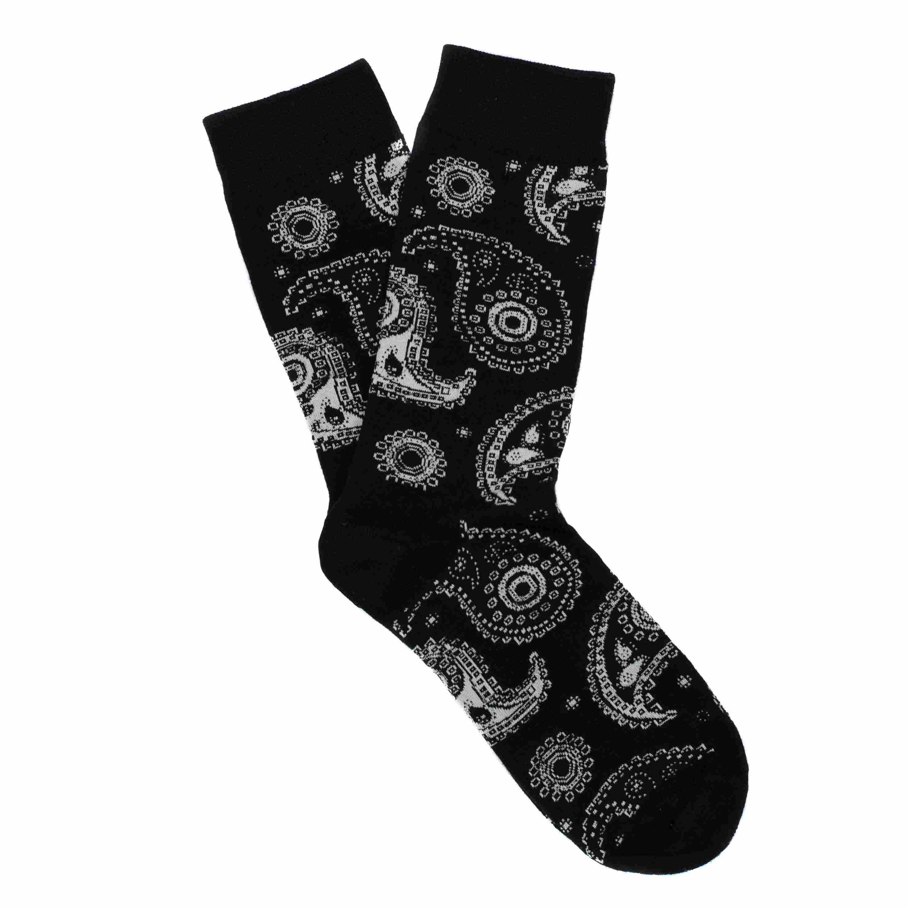 3-Pack Black Paisley Socks