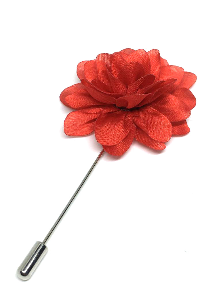 Amour Flower Lapel Pin, Red