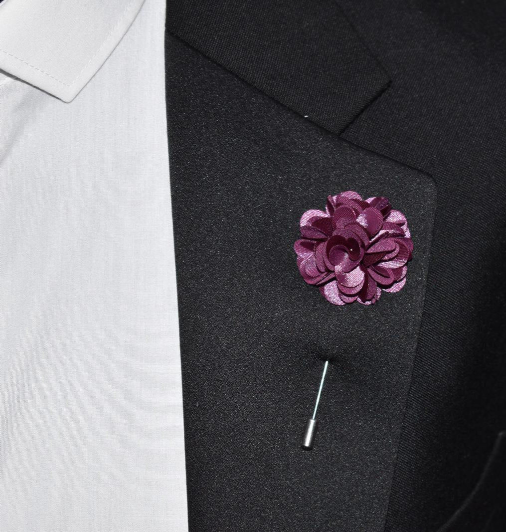 Small Groomsman Button Hole, Purple