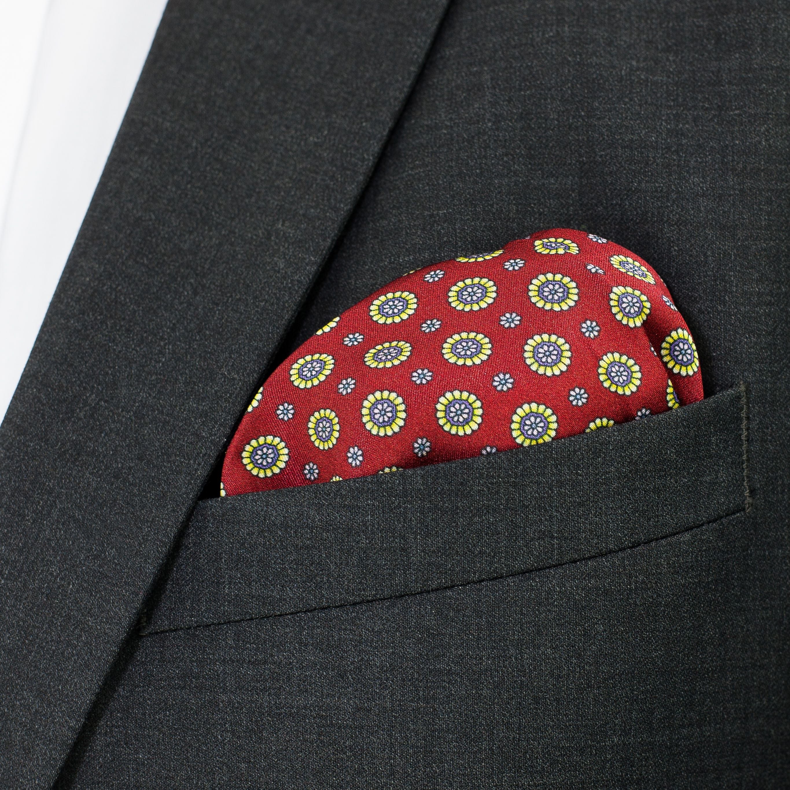 Burgundy Silk Pocket Square