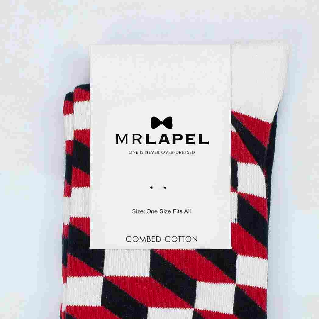 3-Pack Red, White and Black Socks