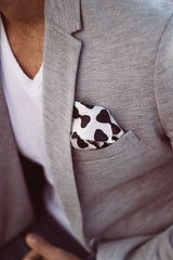 Black and White Silk Pocket Square