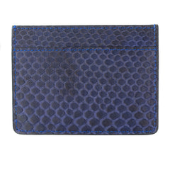 Navy Python Leather Card Holder