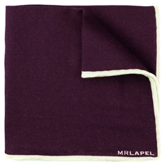 Burgundy Wool Pocket Square