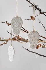 1pc Luxury Stoneware Cream Skull Tree Ornament Decoration in Gift Box - Seasonal & Holiday Decorations - British D'sire