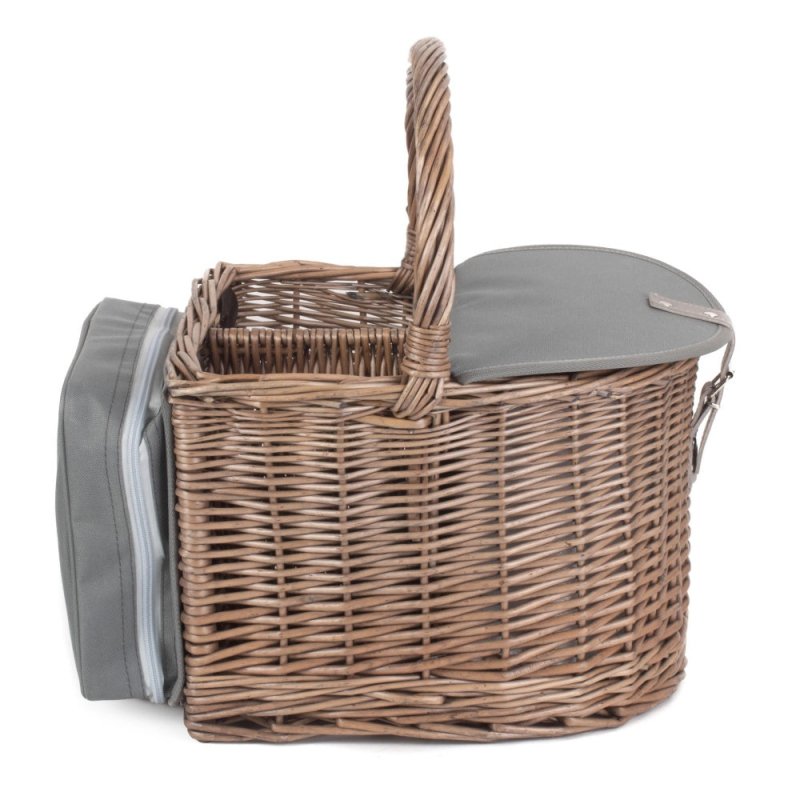 2 Bottle Beach Wicker Picnic Basket Hamper - Fitted Picnic Baskets - British D'sire