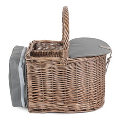 2 Bottle Beach Wicker Picnic Basket Hamper - Fitted Picnic Baskets - British D'sire