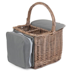 2 Bottle Beach Wicker Picnic Basket Hamper - Fitted Picnic Baskets - British D'sire