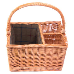 2 Bottle with Lining Picnic Basket - Drinks Baskets - British D'sire