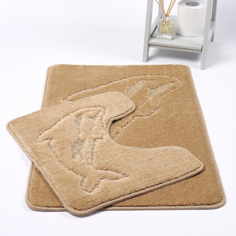 2 Piece Dolphin Bath Mat Set Pedestal Non Slip - Home, Furniture & DIY:Bath:Bathroom Accessories:Bath Mats, Rugs & Toilet Covers - British D'sire