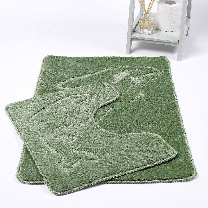 2 Piece Dolphin Bath Mat Set Pedestal Non Slip - Home, Furniture & DIY:Bath:Bathroom Accessories:Bath Mats, Rugs & Toilet Covers - British D'sire