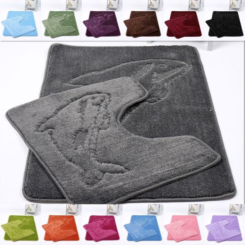 2 Piece Dolphin Bath Mat Set Pedestal Non Slip - Home, Furniture & DIY:Bath:Bathroom Accessories:Bath Mats, Rugs & Toilet Covers - British D'sire