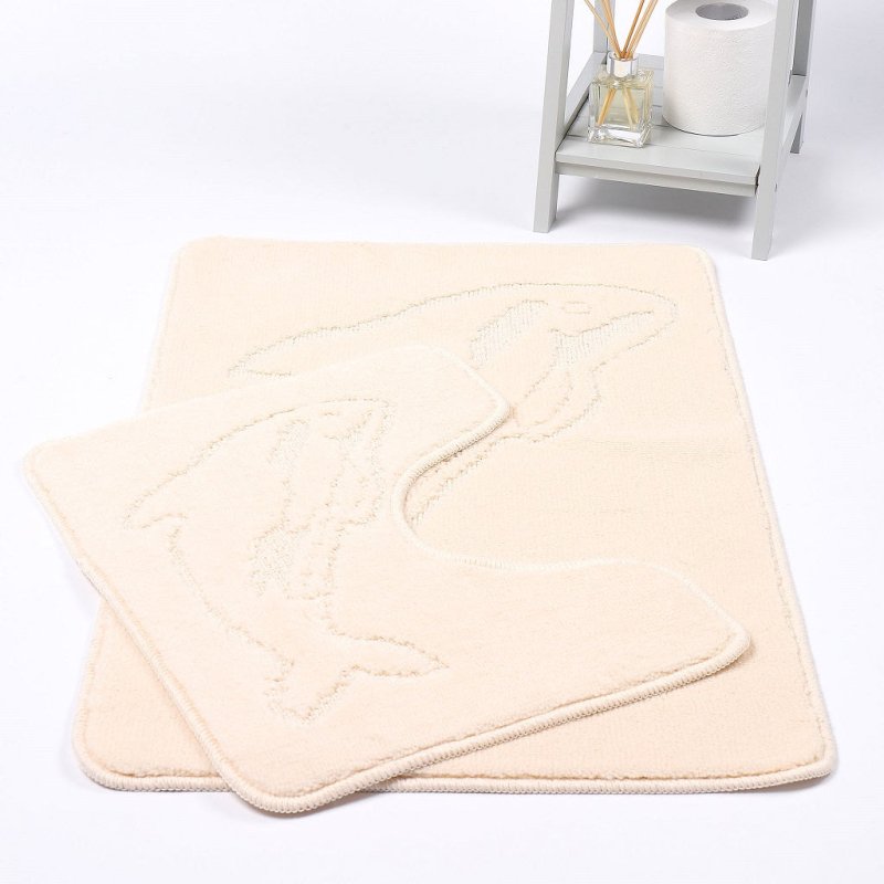 2 Piece Dolphin Bath Mat Set Pedestal Non Slip - Home, Furniture & DIY:Bath:Bathroom Accessories:Bath Mats, Rugs & Toilet Covers - British D'sire