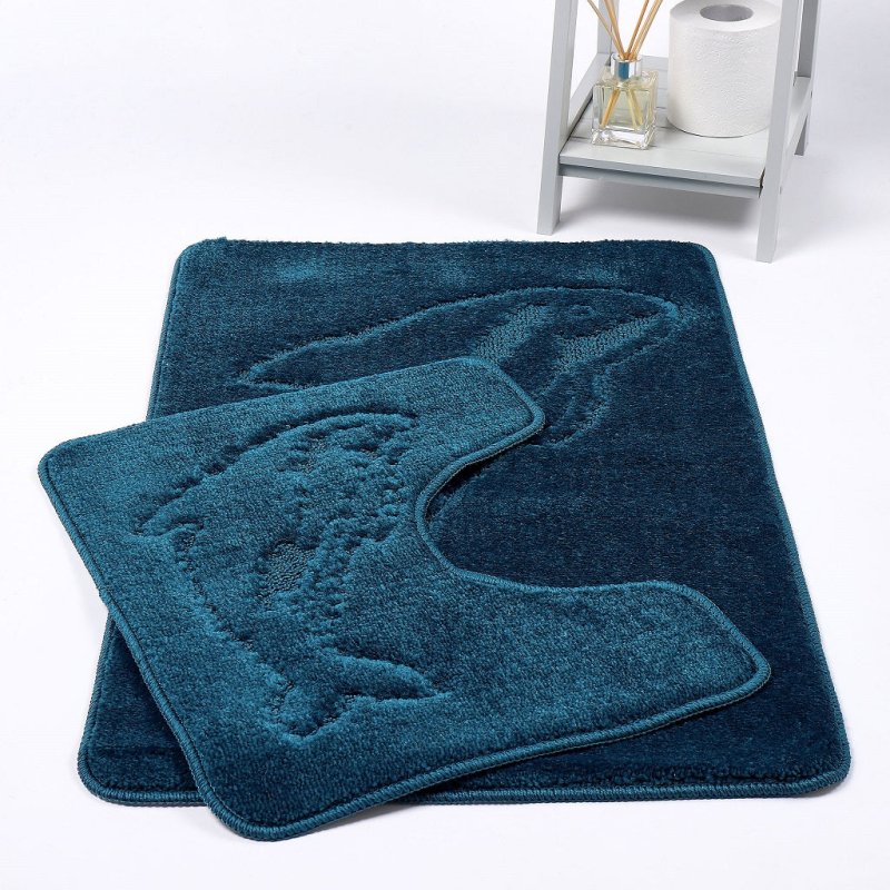 2 Piece Dolphin Bath Mat Set Pedestal Non Slip - Home, Furniture & DIY:Bath:Bathroom Accessories:Bath Mats, Rugs & Toilet Covers - British D'sire