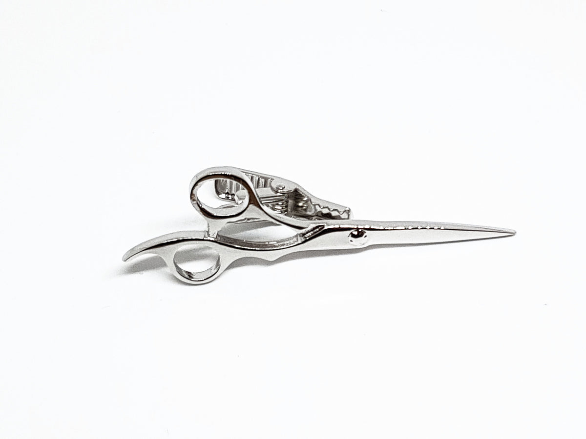 Scissors Tie Clip, Silver