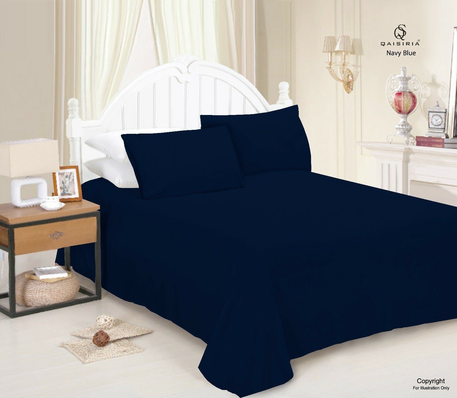 Luxury Polycotton Dyed Plain Flat Sheet Single Double King