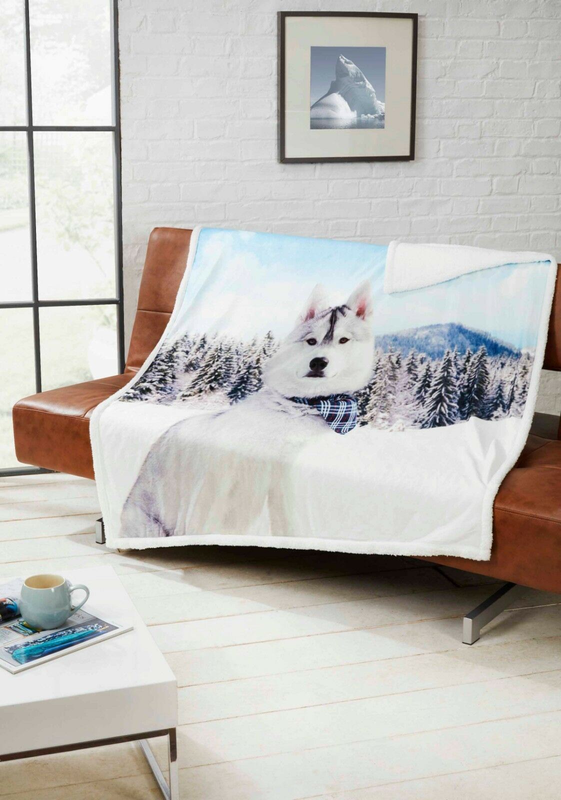 Luxury Sherpa Faux Fur Throw Fleece Blanket Sofa Bed Union Jack Skyline Animals